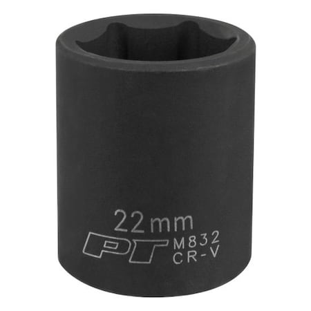 Performance Tool 1/2 In Dr. Impact Socket 22Mm Socket Imp 22Mm, M832 M832